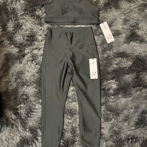 Dark Gray Sports Bra and Leggings Set